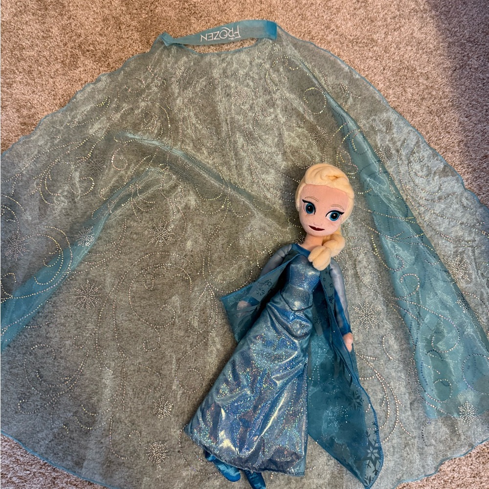 NWOT Broadway Disney Frozen Merchandise (Cape & Doll)
